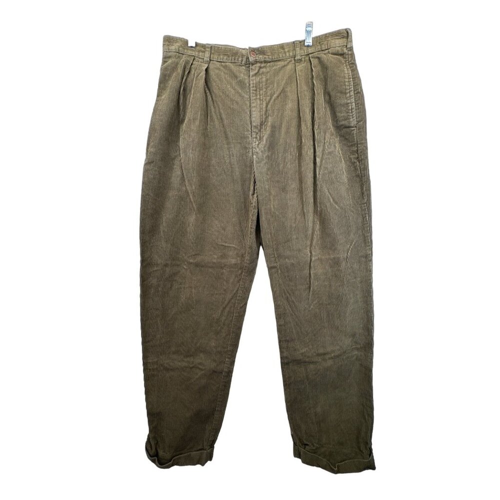 Vtg Chaps Ralph Lauren Mens Pants 36x32 Corduroy Pleated Academia Preppy Classic